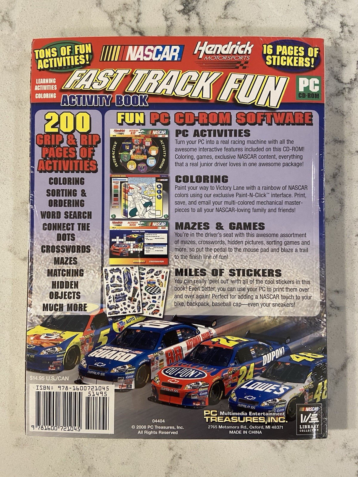 NEW & SEALED ~ 2008 NASCAR HENDRICKS SPORTS ACTIVITY BOOK WITH CD-ROM