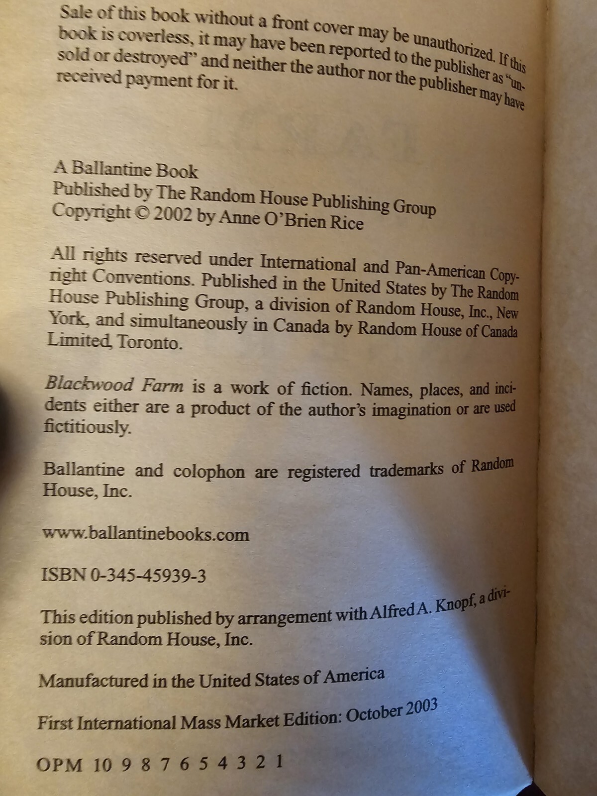 Vampire Chronicles Ser.: Blackwood Farm : The Vampire Chronicles by Anne Rice…