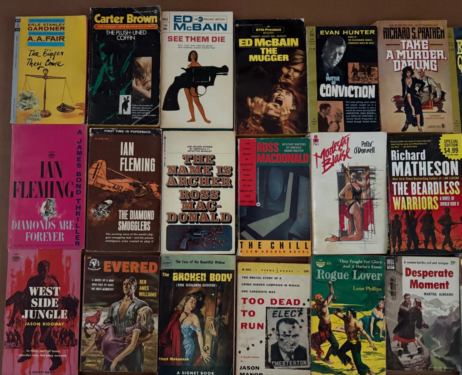 vintage paperback lot 55 Ross John D. MacDonald tie in pulp sleaze men Matheson