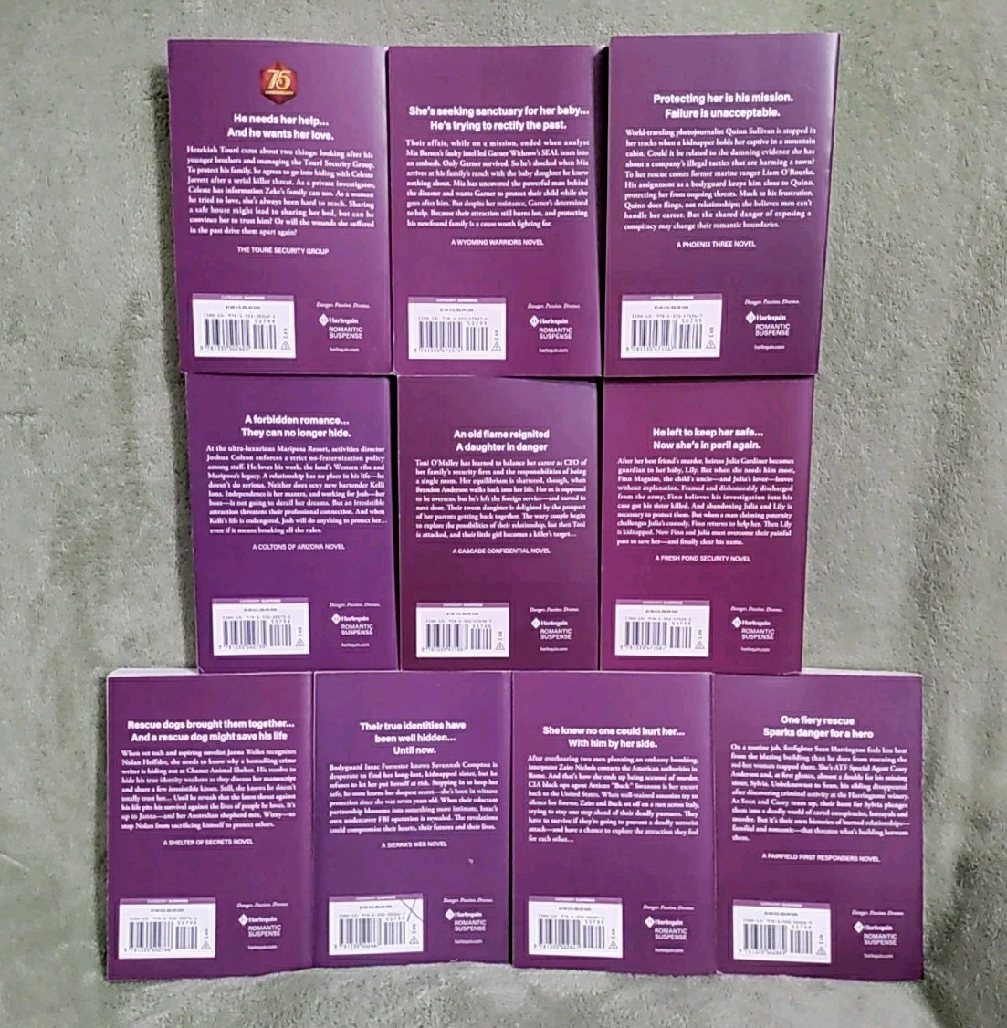 Lot of 10 Harlequin Romantic Suspense Intrigue Books PB Bodyguard Mystery AC-7