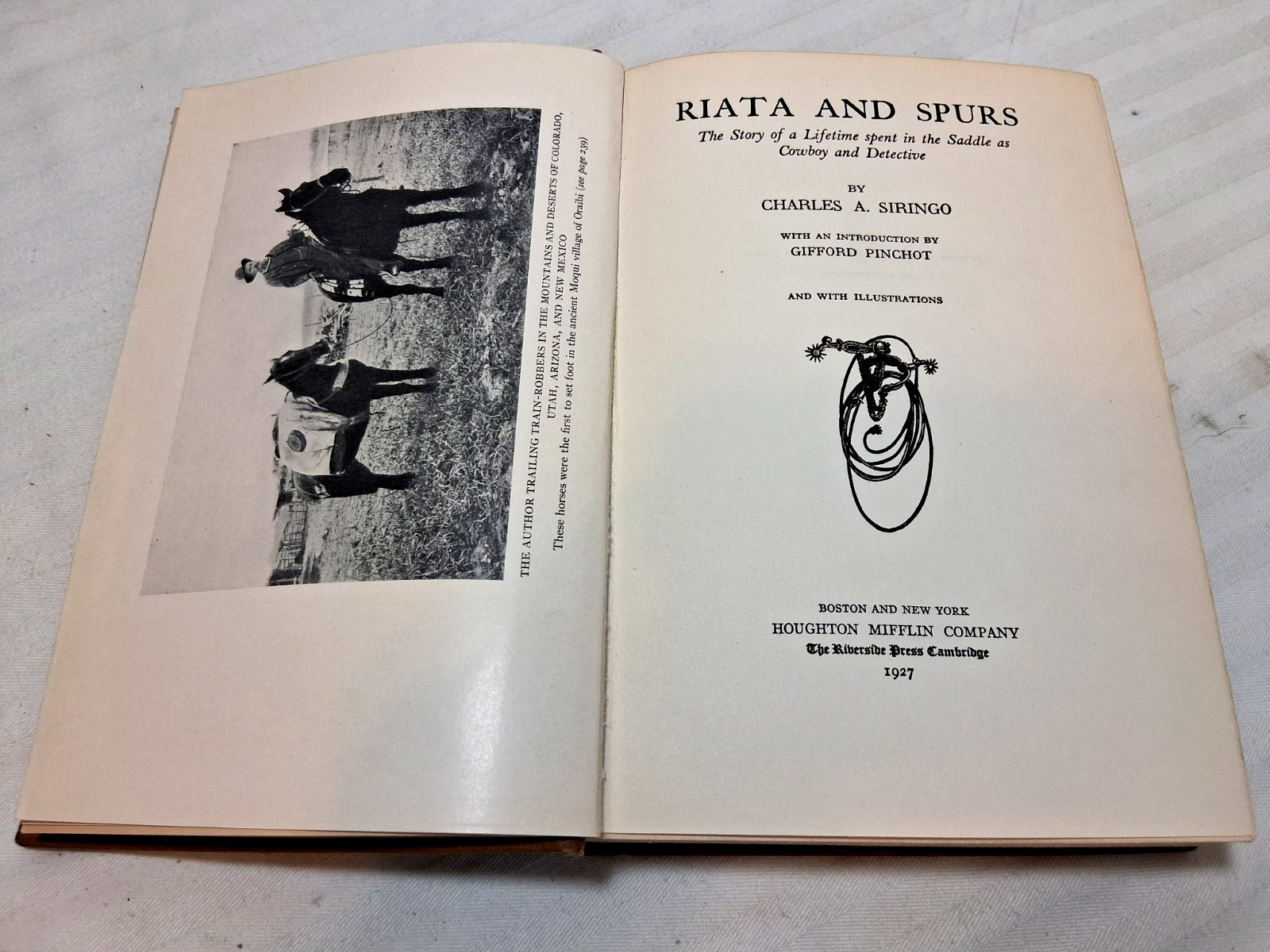 RIATA AND SPURS BY CHARLES A SIRINGO BOOK 1927