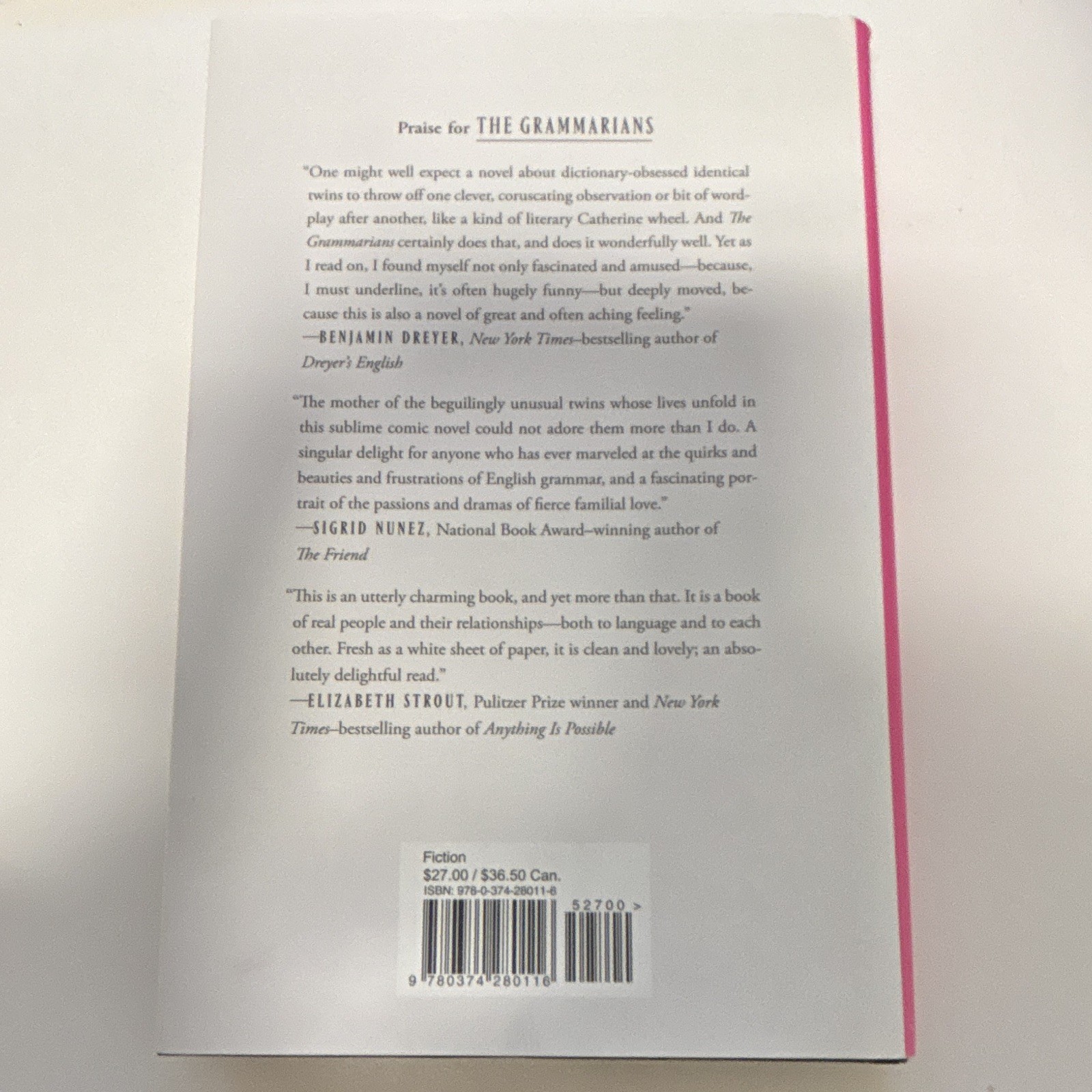 Cathleen Schine The Grammarians: A Novel (2019 Hardcover) Farrar, Straus English