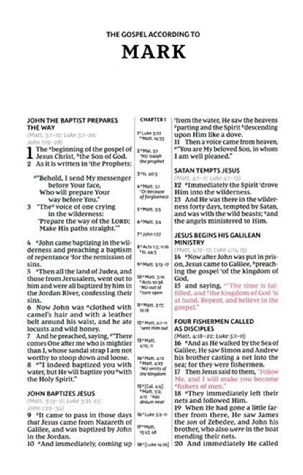 NKJV Compact Center-Column Reference Bible Rose BRAND NEW in Shrink Wrap!!