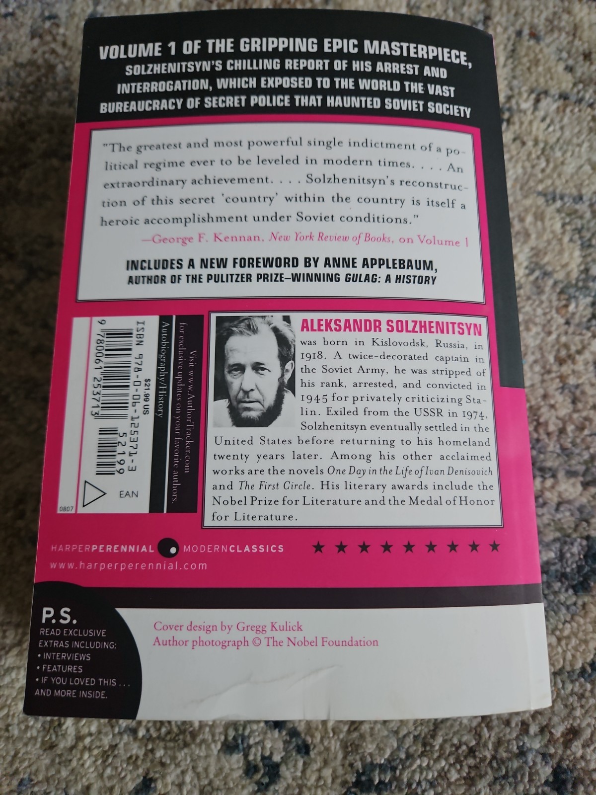 The Gulag Archipelago Vol. 1 By Aleksandr Solzhemitsyn Winner Of Nobel Prize Pb