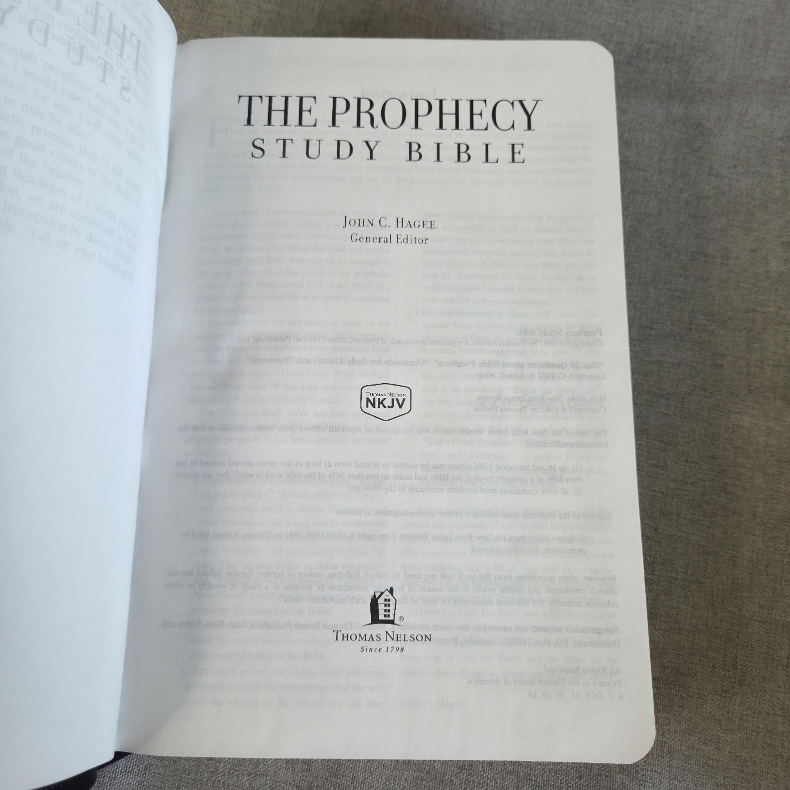 Prophecy Study Bible JHM Black Bonded Leather NKJV Box All The Gospel
