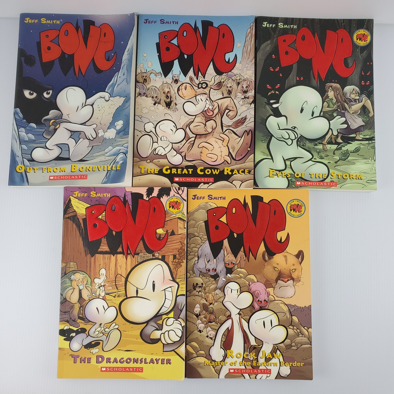 Jeff Smith Volumes 1-9 Bone Comic Series Graphix Scholastic Books Lot Graphic