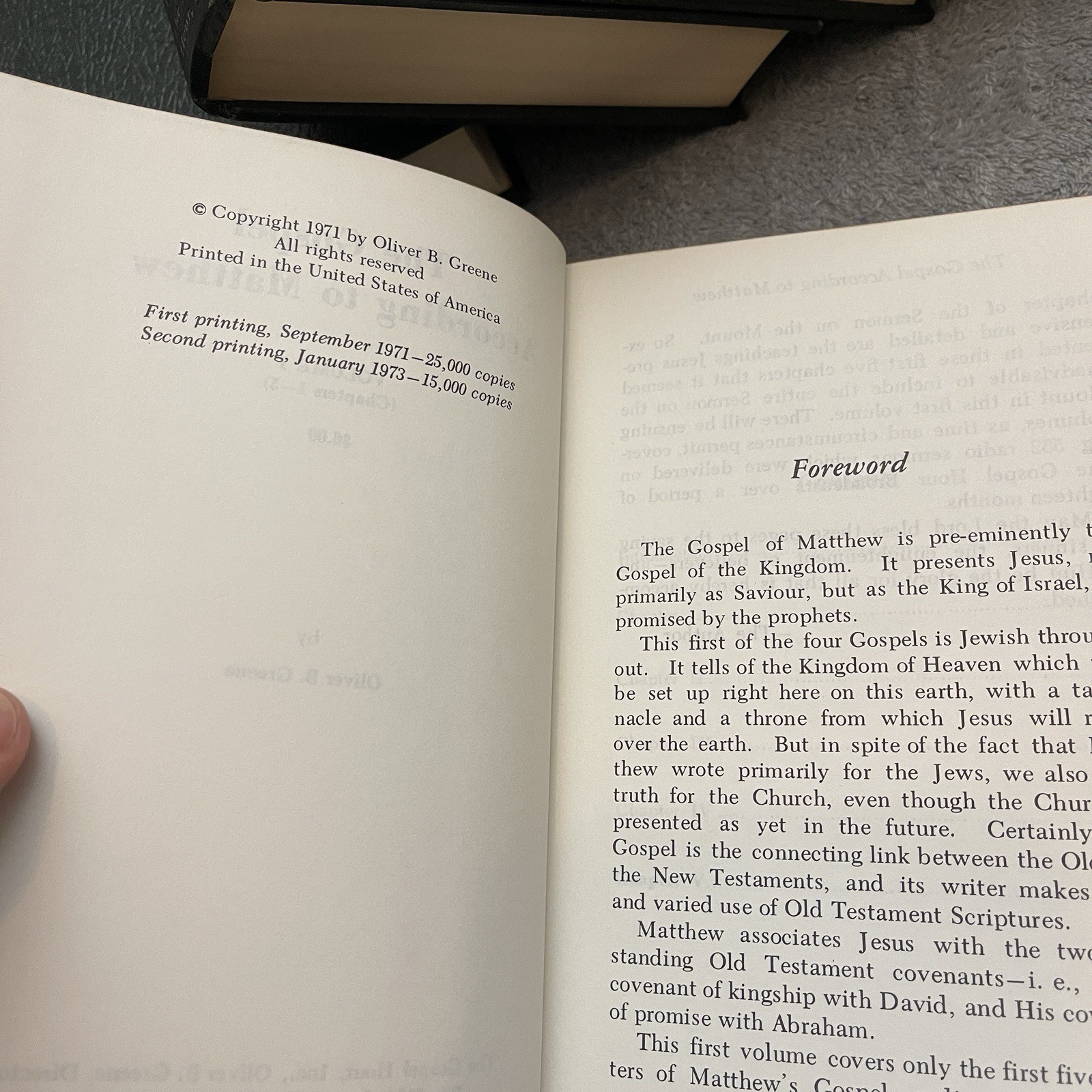 The Gospel According to Matthew volumes 1-6 Oliver B. Greene