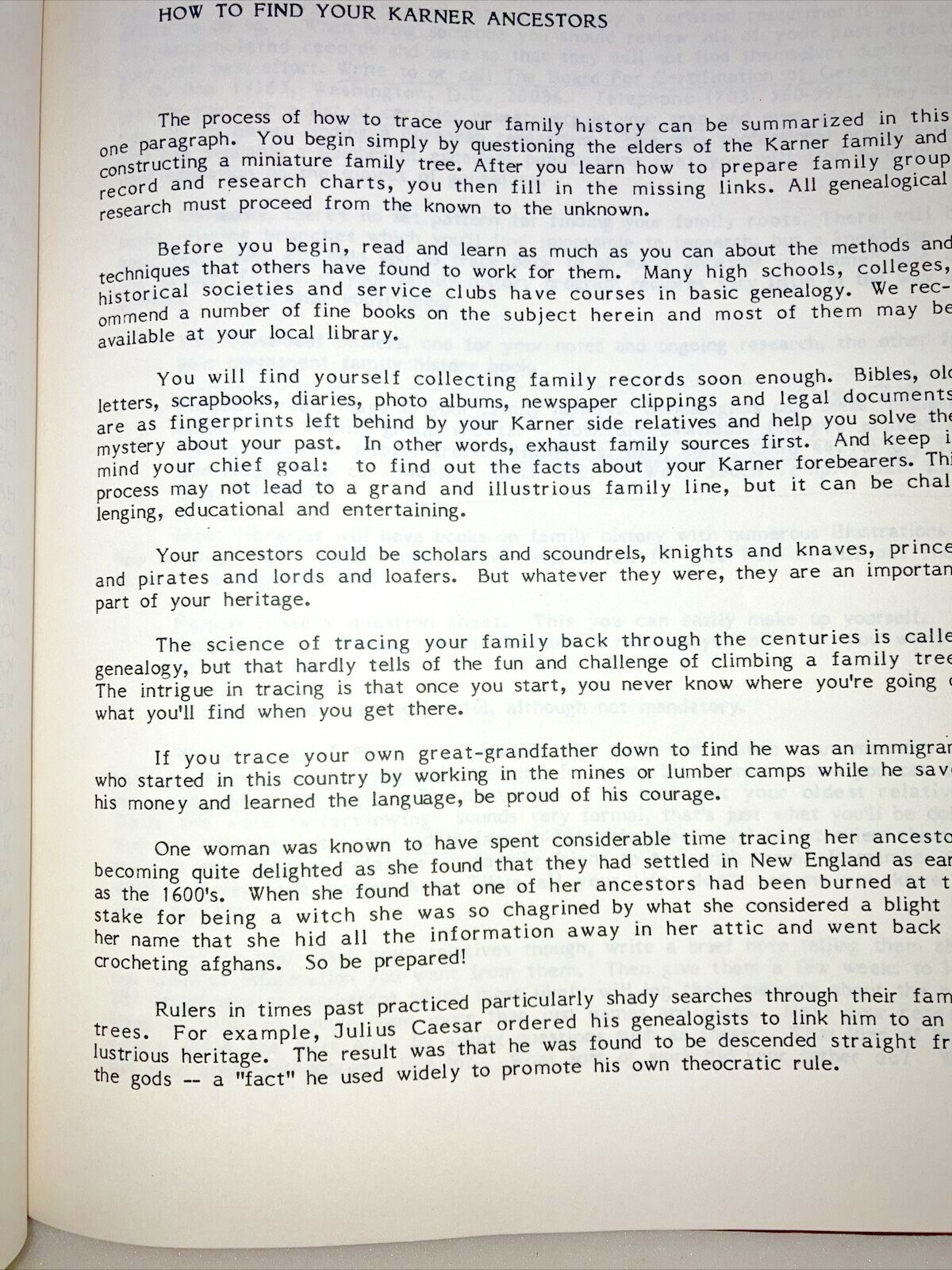 The Amazing Story of the Karners in America 1983 Sharon Taylor Genealogy 1st ED