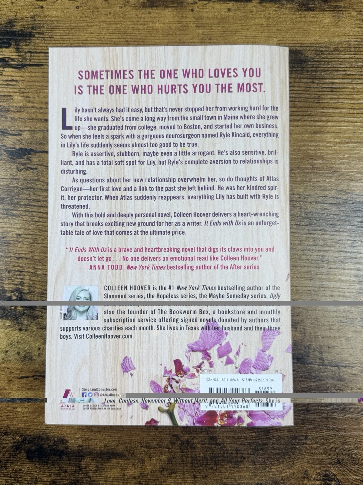 It Ends With Us – Colleen Hoover (2016) First Atria Edition, 50th Printing PB
