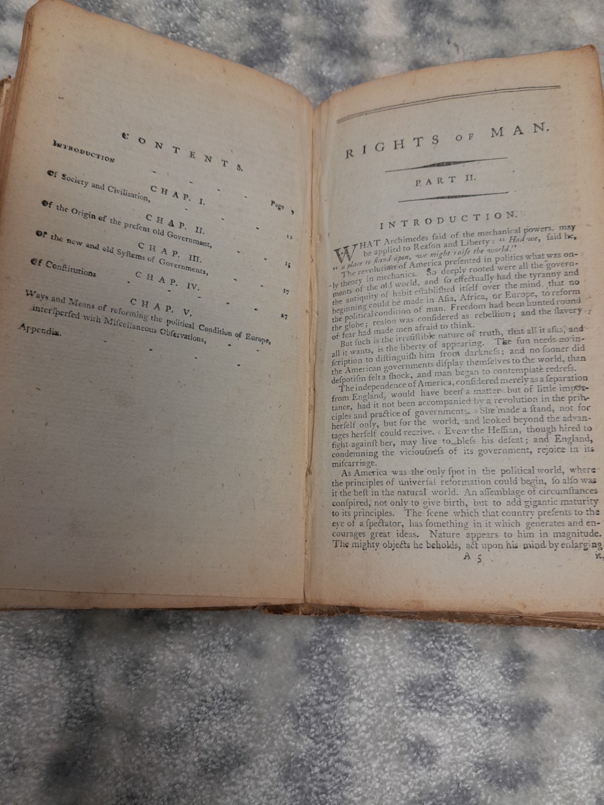 Thomas Paine 1792 first edition bound in calf, Common Sense, Rights of Man, +