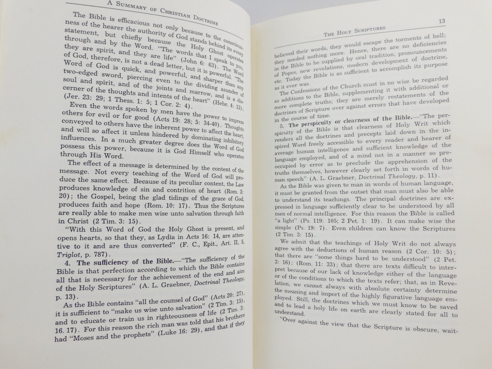 Christian Doctrine Summary 1971 Hardcover by Edward W A Koehler Concordia