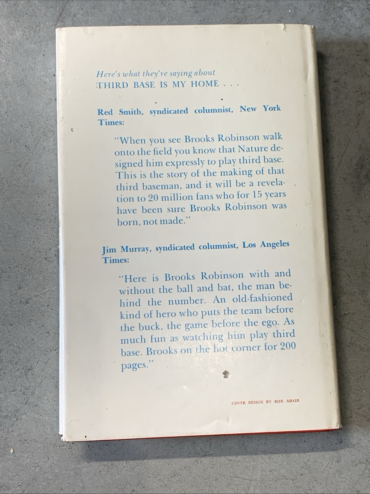 Brooks Robinson Signed Third Base Is My Home 1974 HC DJ Orioles Autograph