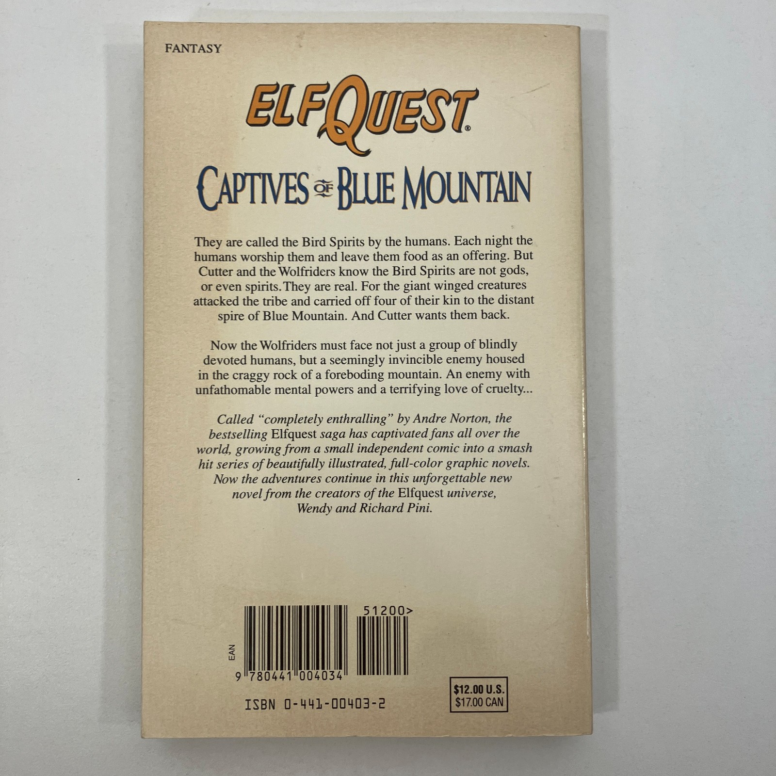 ElfQuest Captives of Blue Mountain by Wendy & Richard Pini Ace 1st Ed 1997 PB
