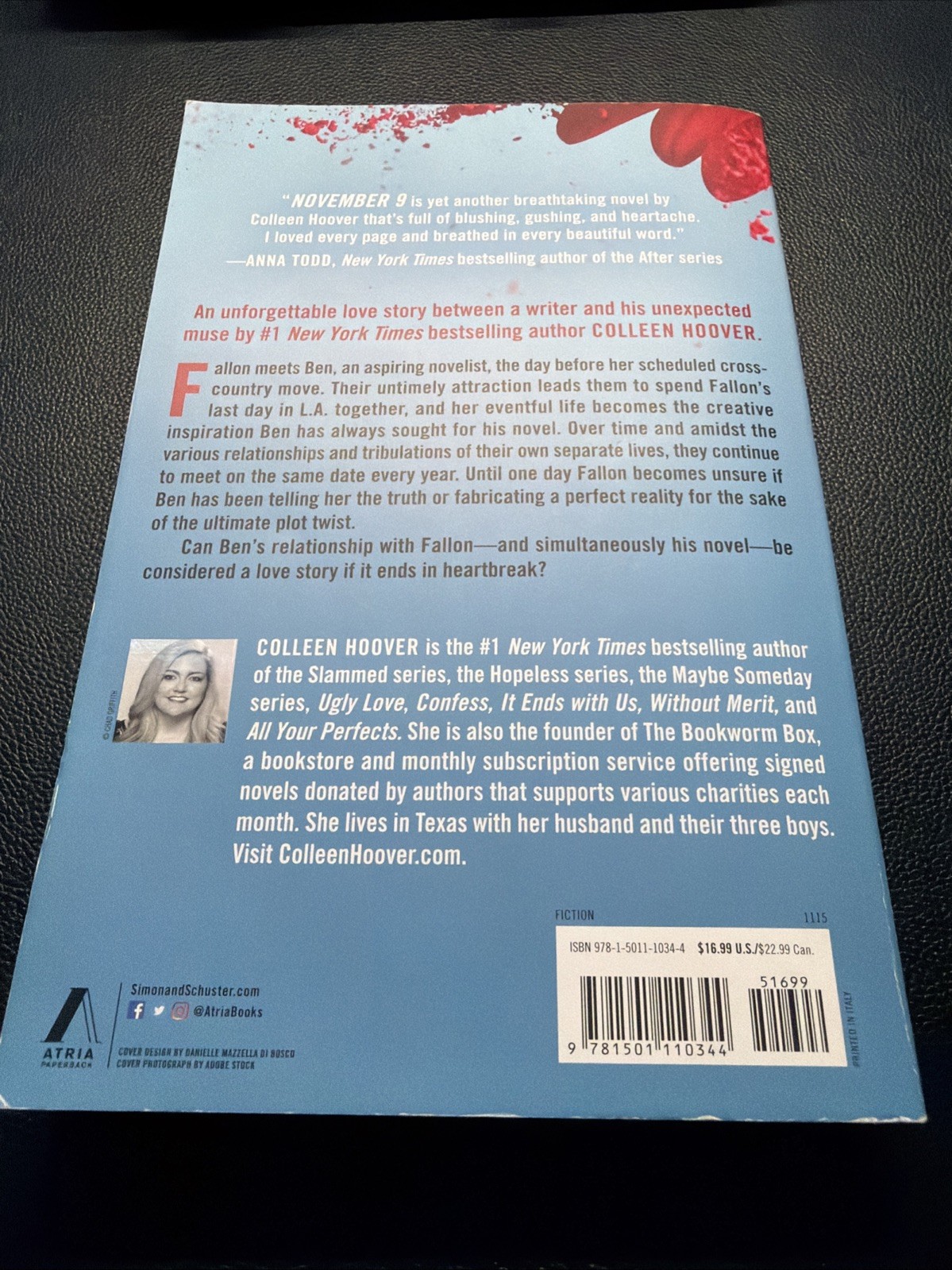 November 9 : A Novel by Colleen Hoover (2015, Trade Paperback)