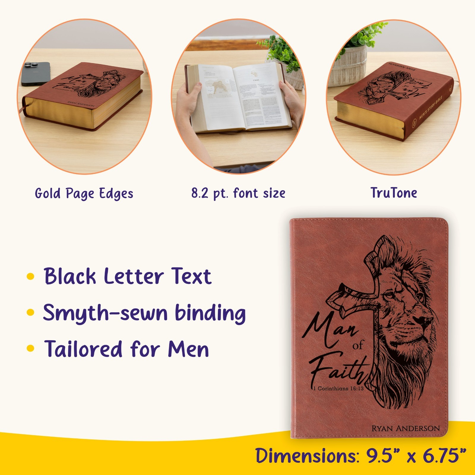 Personalized Bible for Men, ESV Men’s Study Bible, Bible for Men Name Engraved