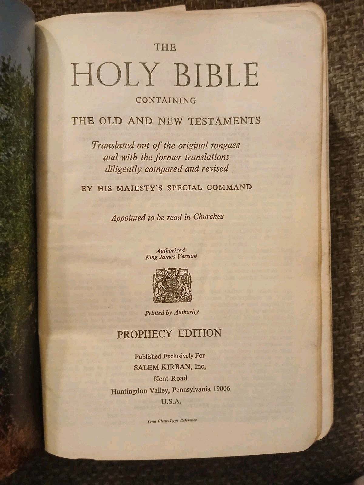Holy Bible Prophecy Edition Crown Jewel Red Letter KJV Salem Kirban 1957 1971