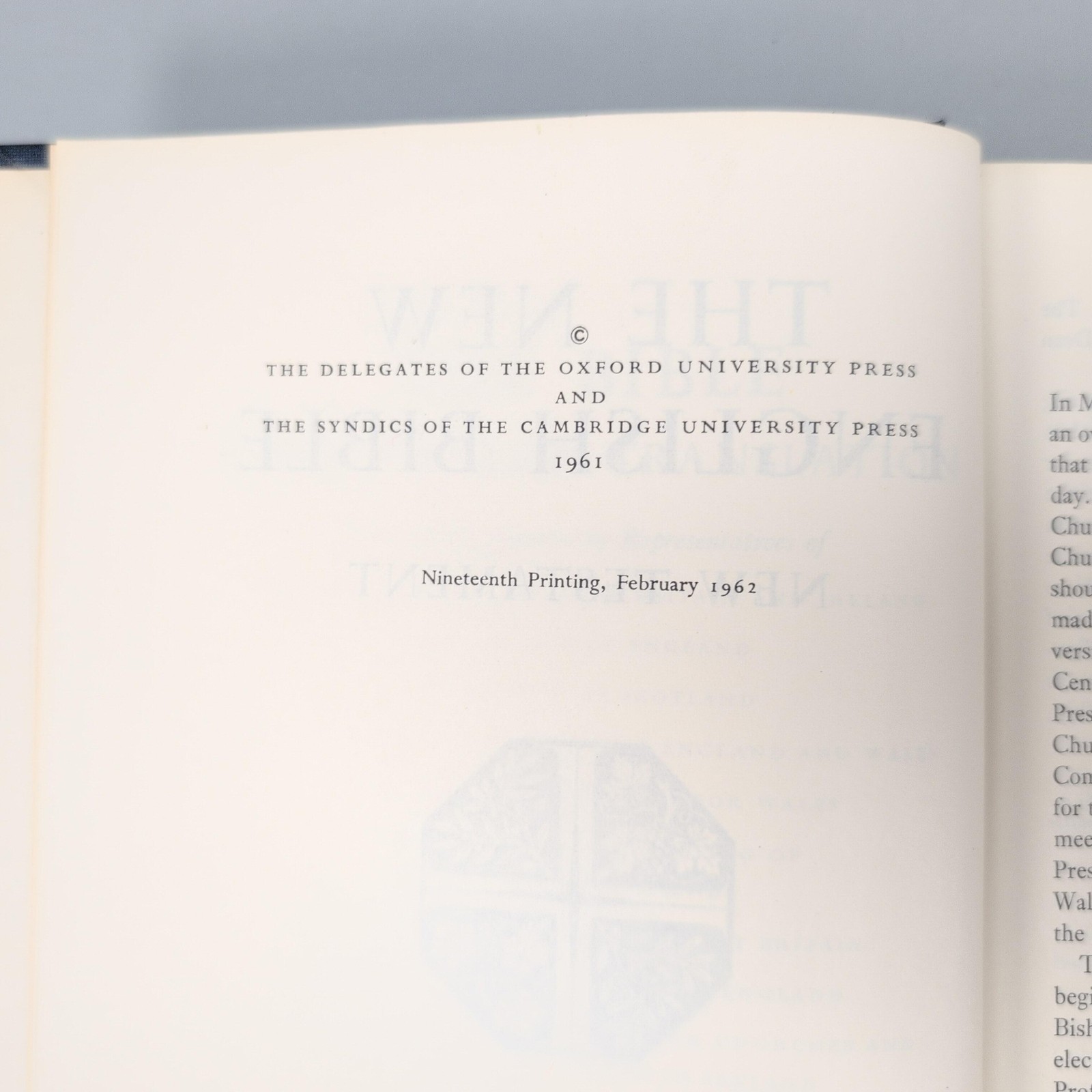 Vintage The New English Bible New Testament HC Blue Oxford 1961 United Kingdom