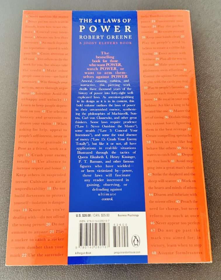 The 48 Laws of Power by Robert Greene Book Paperback 2000 Penguin