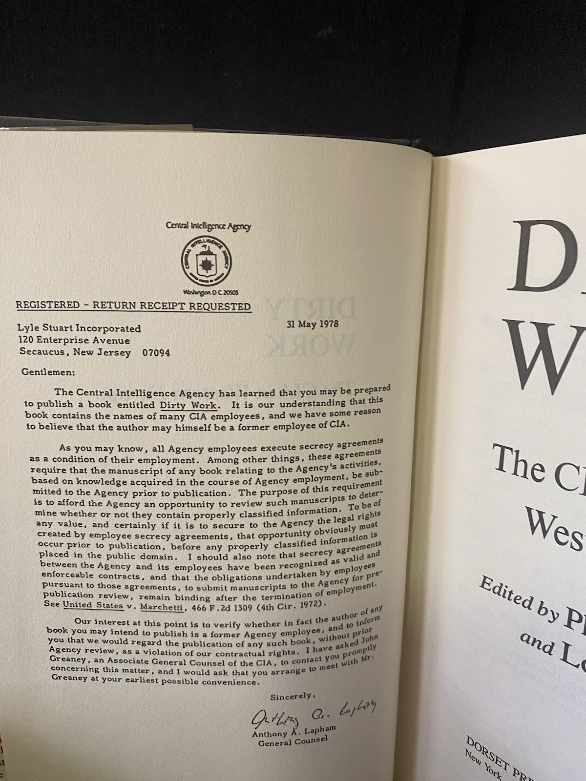Dirty Work : The CIA in Western Europe by Louis Wolf & Philip Agee
