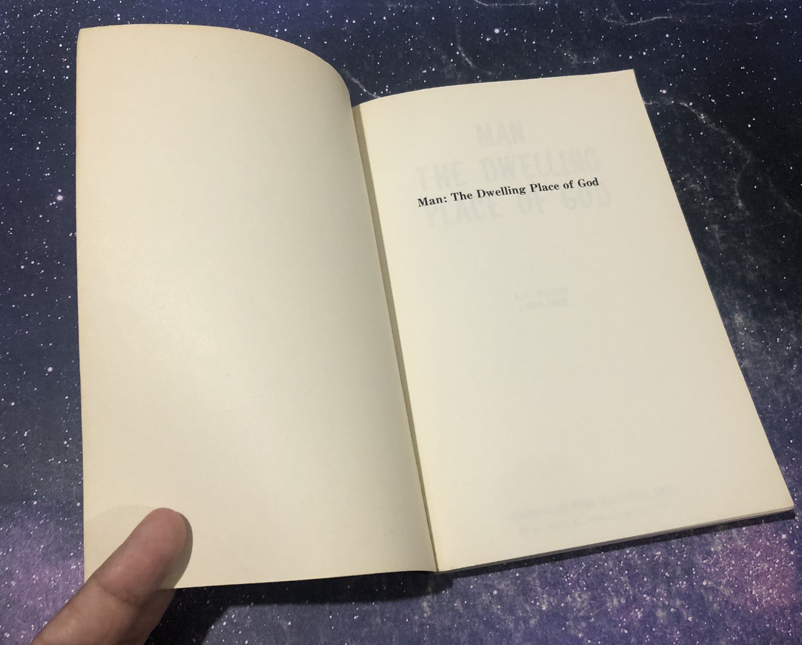 1966 Man The Dwelling Place of God A W Tozer Christian Publications Paperback