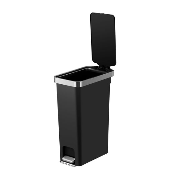 Slim Kitchen Trash Can,10.5Gallon Plastic Step Garbage Bin with Soft Close Lid
