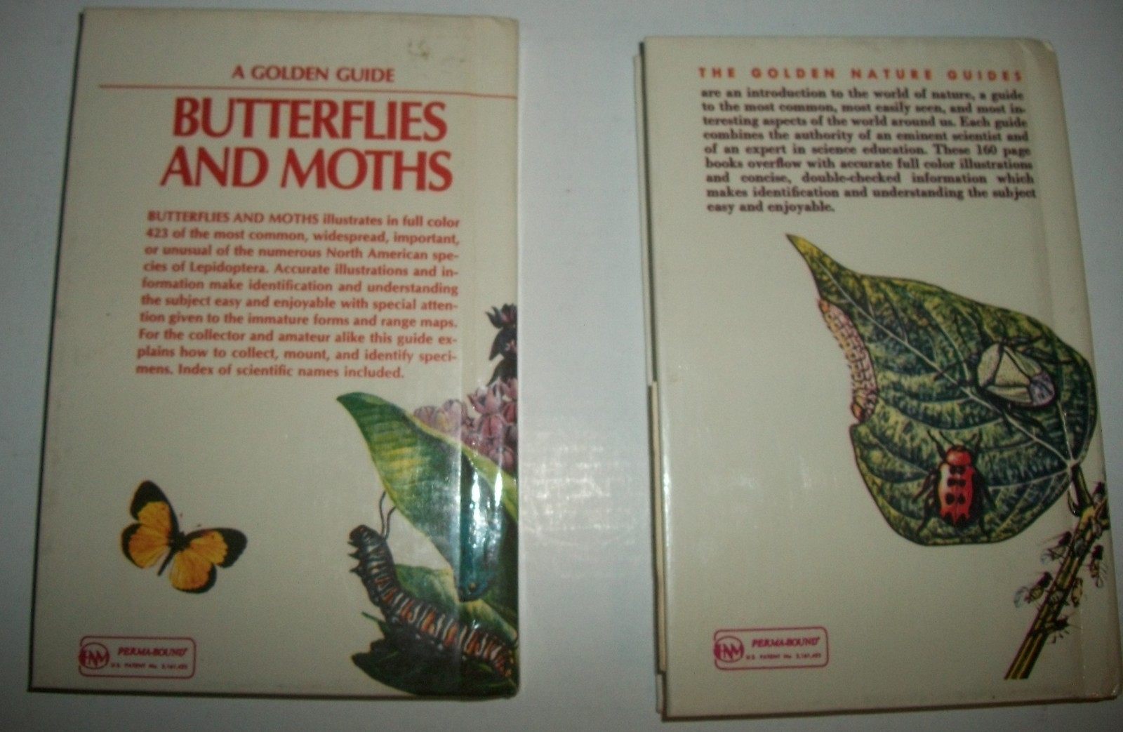 Golden Guide Butterflies Moths Insects Pests lot 2 hardcover ex-lib perma-bound