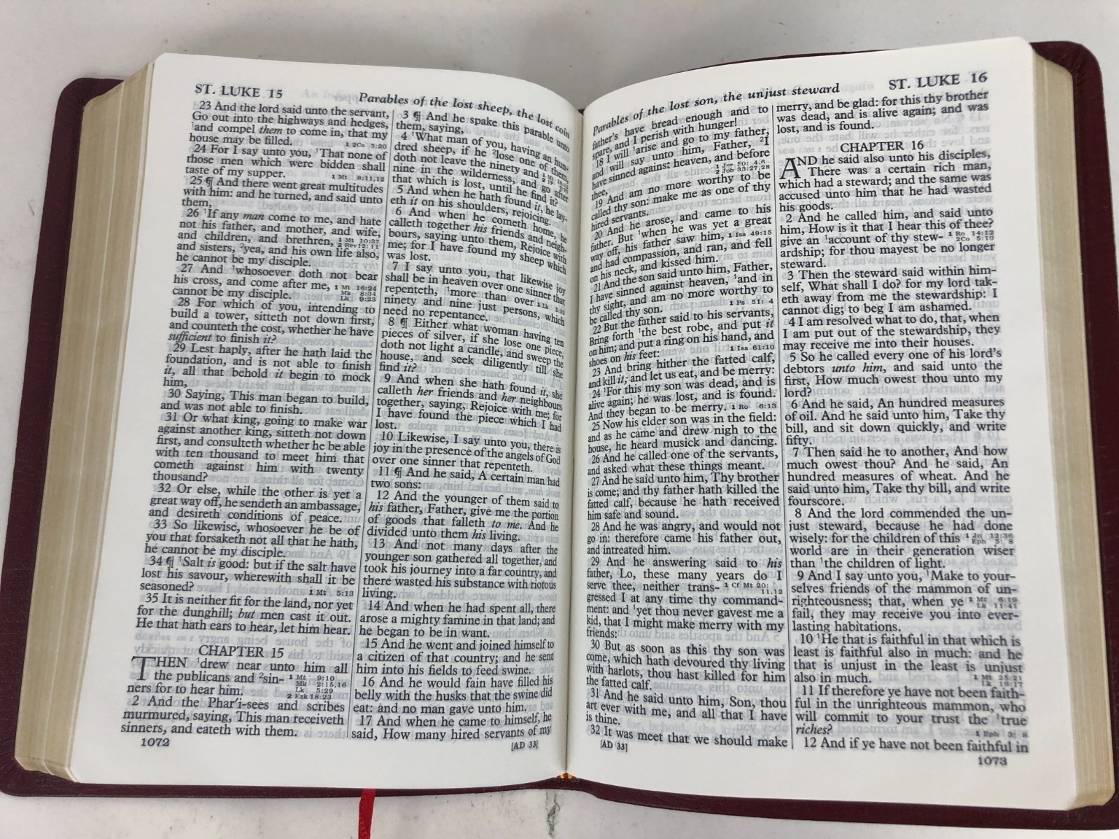 *gorgeous AMG Holman 1970s KJV Verse Reference Bible Genuine Leather UK print VG