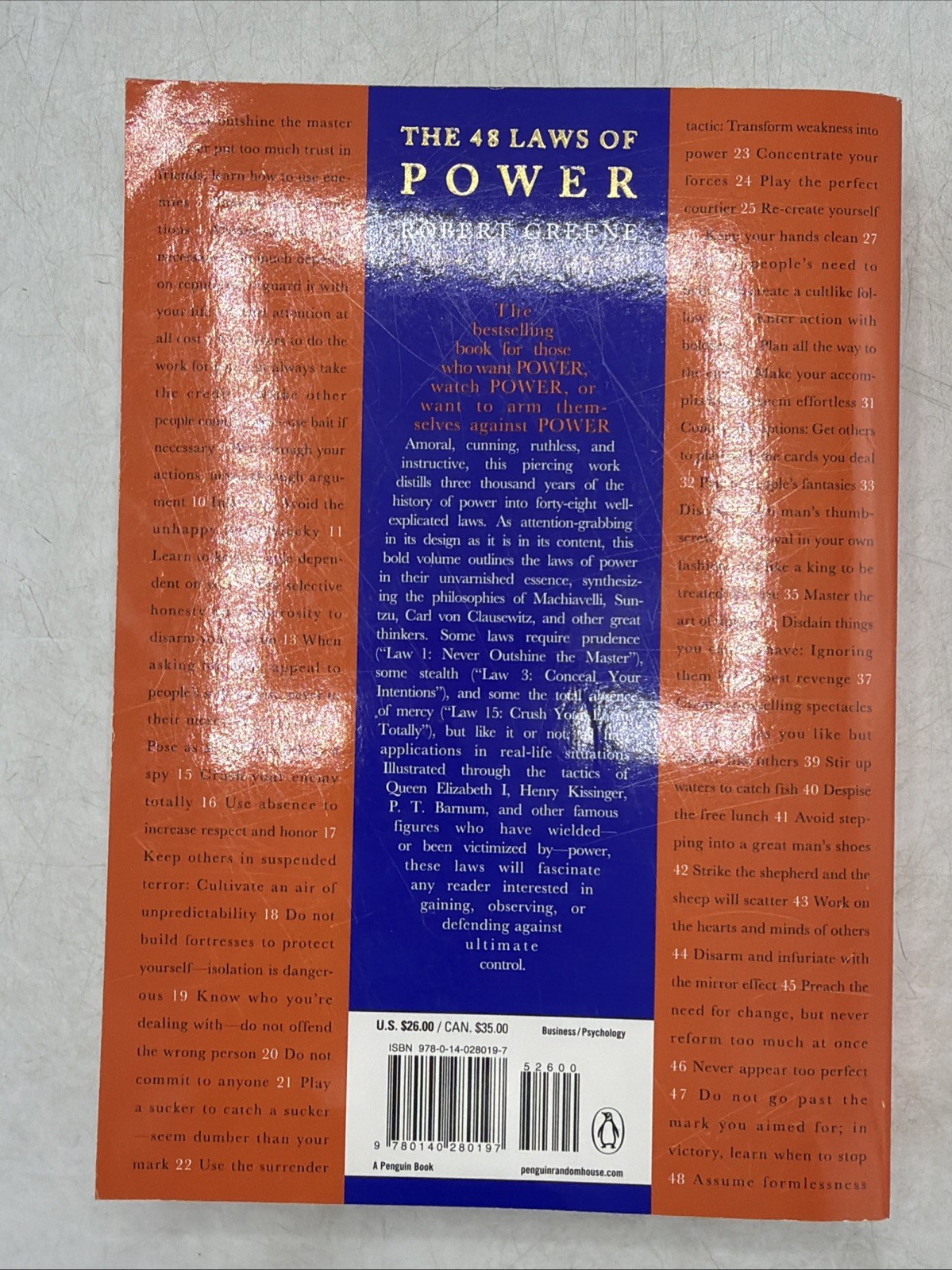 The 48 Laws of Power (The Robert Greene Collection) – Paperback – GOOD CUSTOM