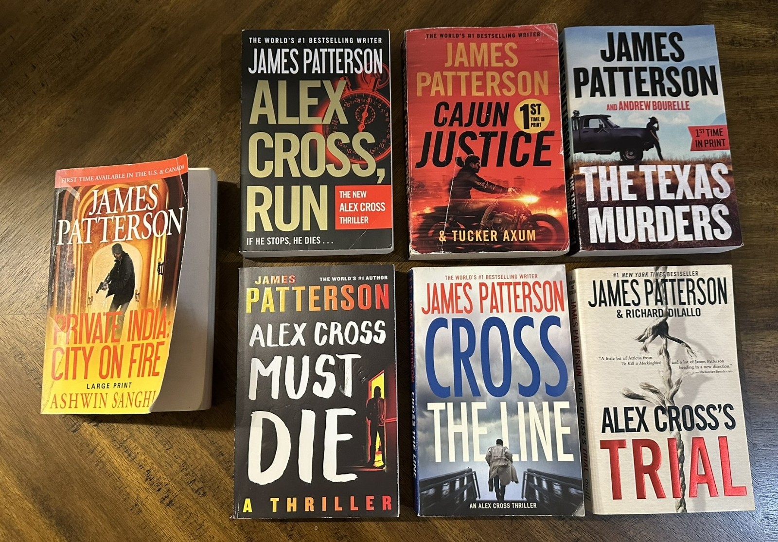 Lot of 7 Trade PB James Patterson Cajun Justice Alex Cross Texas Private India