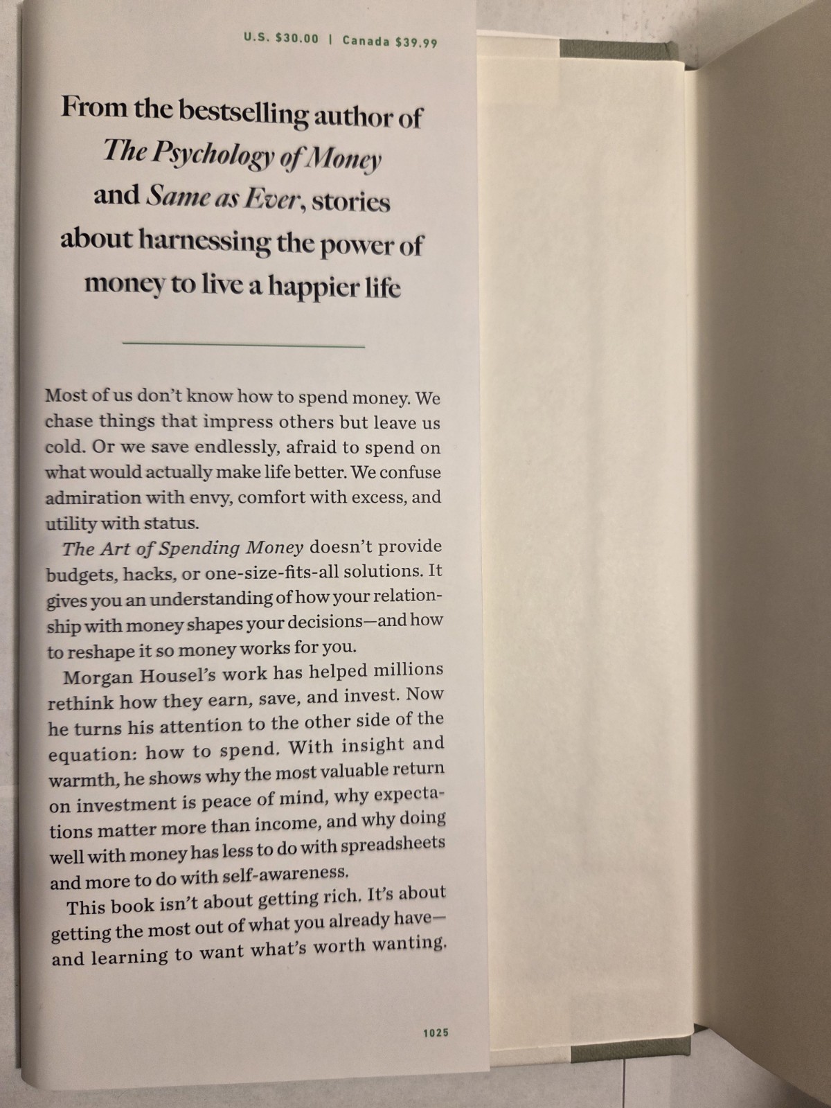 The Art of Spending Money – Morgan Housel (Hardcover, 2025) Like New – Pristine