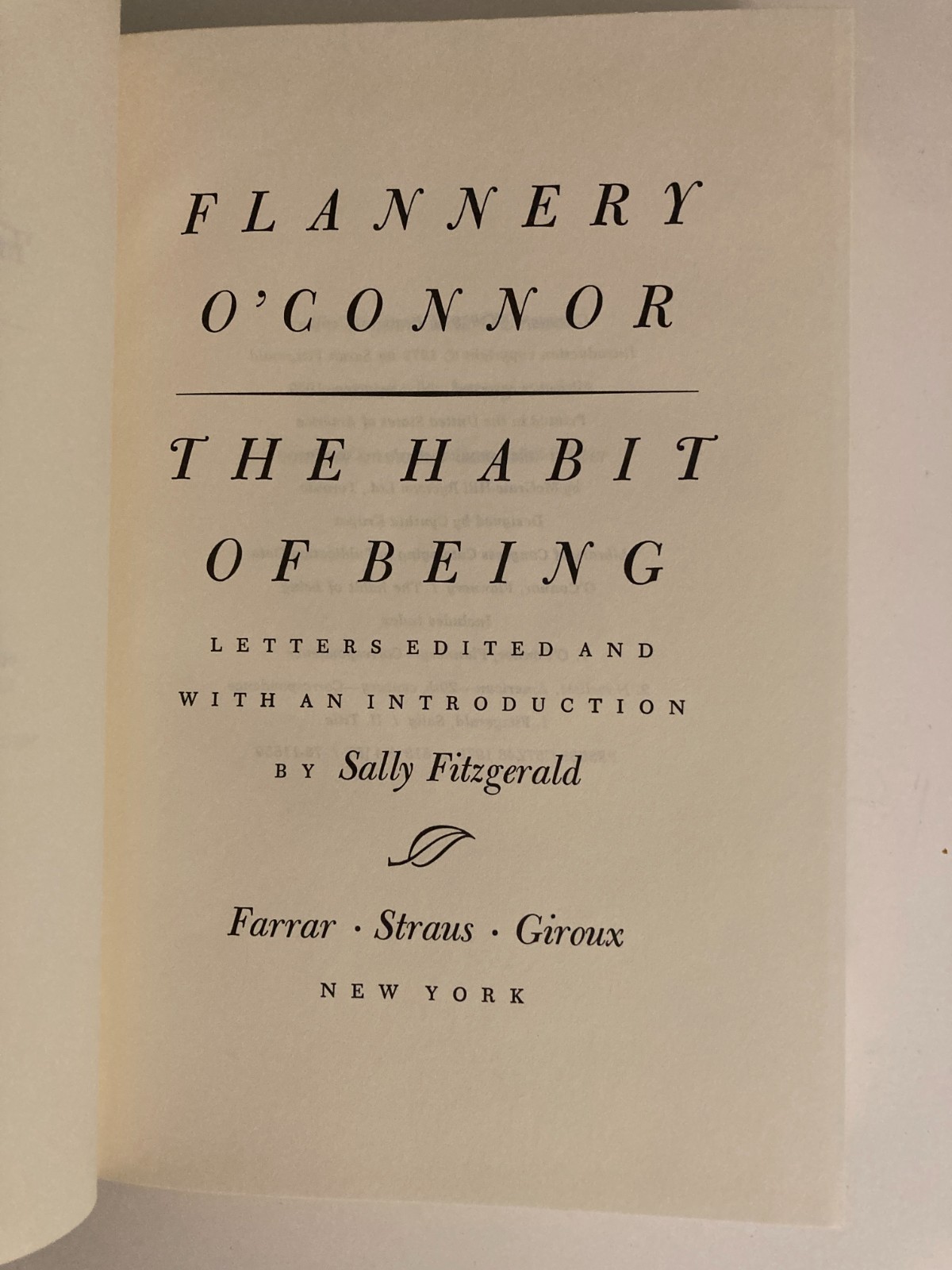 Habit of Being : Letters of Flannery O’Connor 1979 HC 1st Print w/Protective Cov
