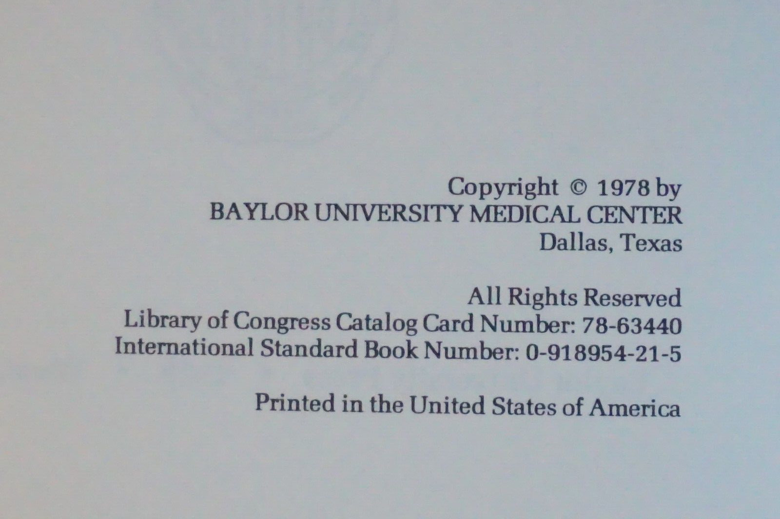 Baylor University Medical Center by Lana Henderson 1978 HC DJ