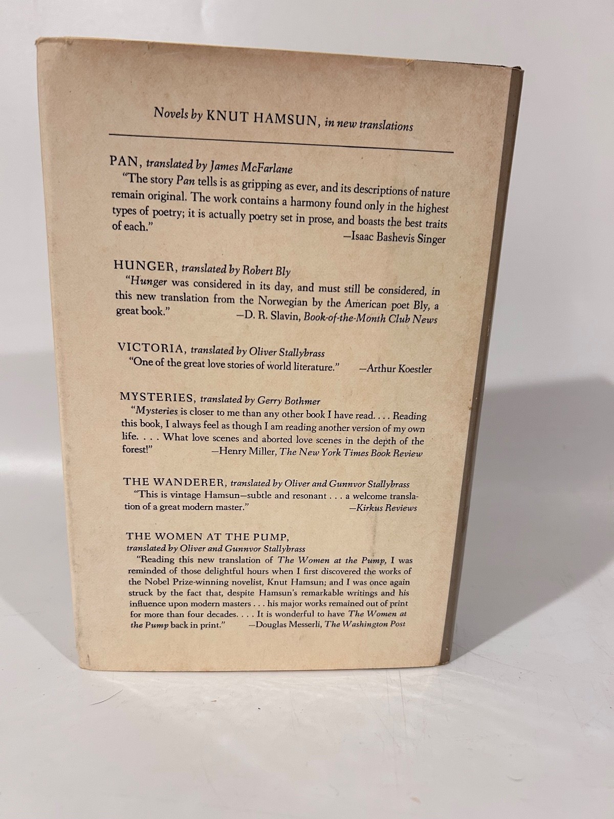 Hamsun: Wayfarers, Farrar Straus Giroux, 1980 w dj