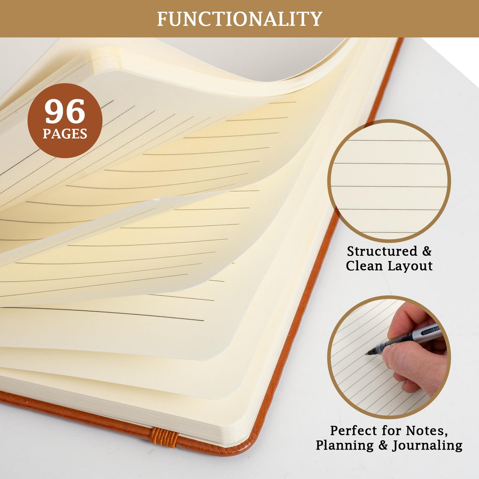 Lined Journal Notebook, A5 (5.7“ x 8.3″), 3 pieces, Journaling Notebooks for…