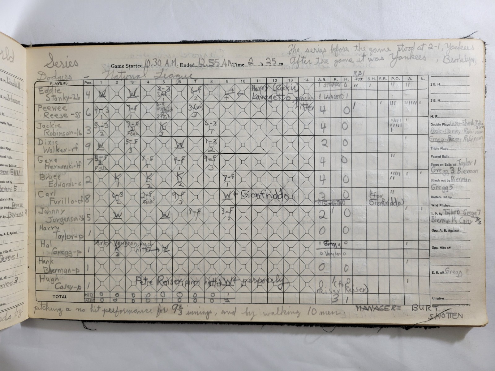Wilson Baseball Score Book w/ 73 Scored Games 1935-49 World Series DiMaggio