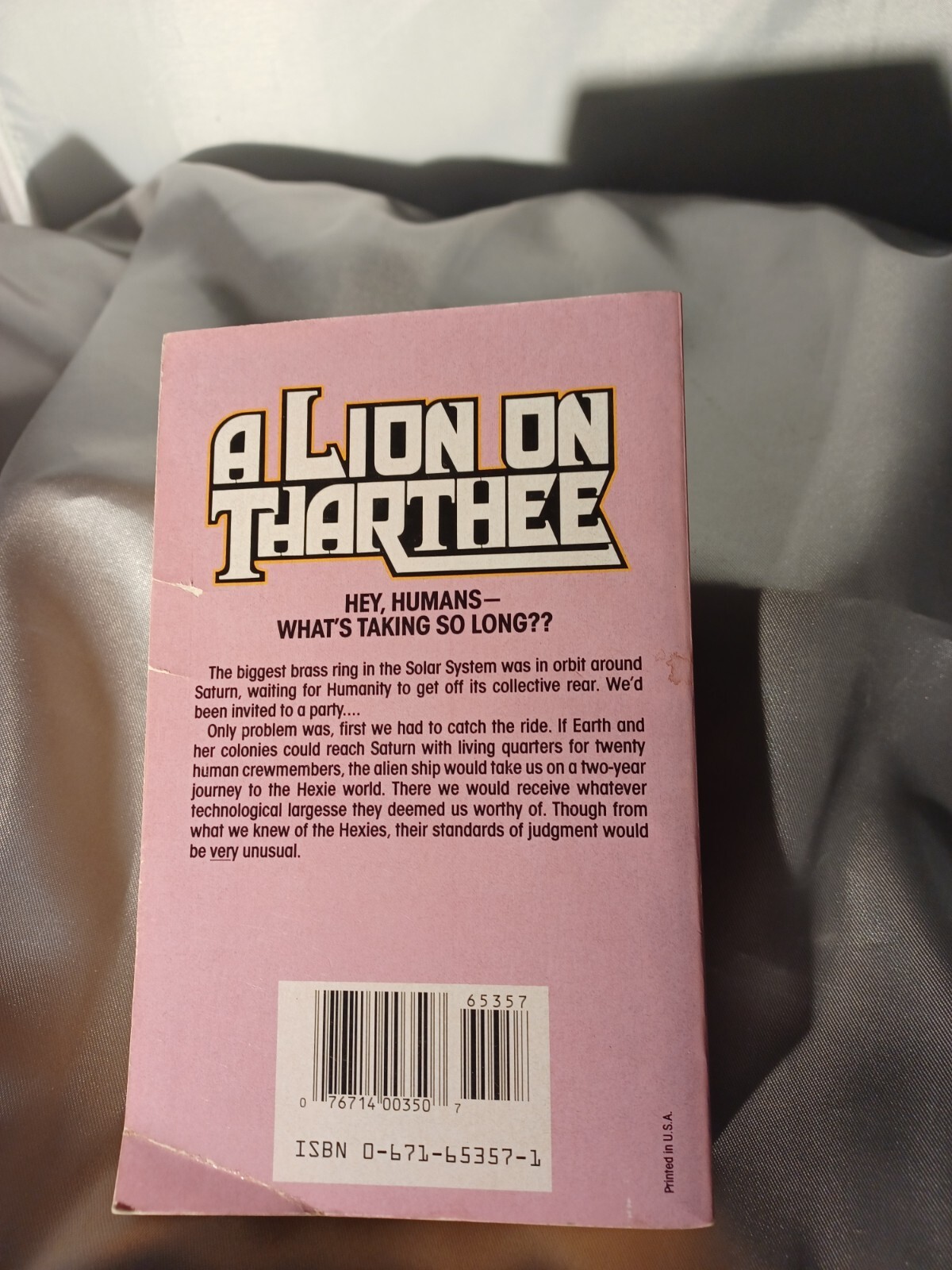 A Lion on Tharthee by Grant Callin / 1987 Baen Science Fiction Paperback