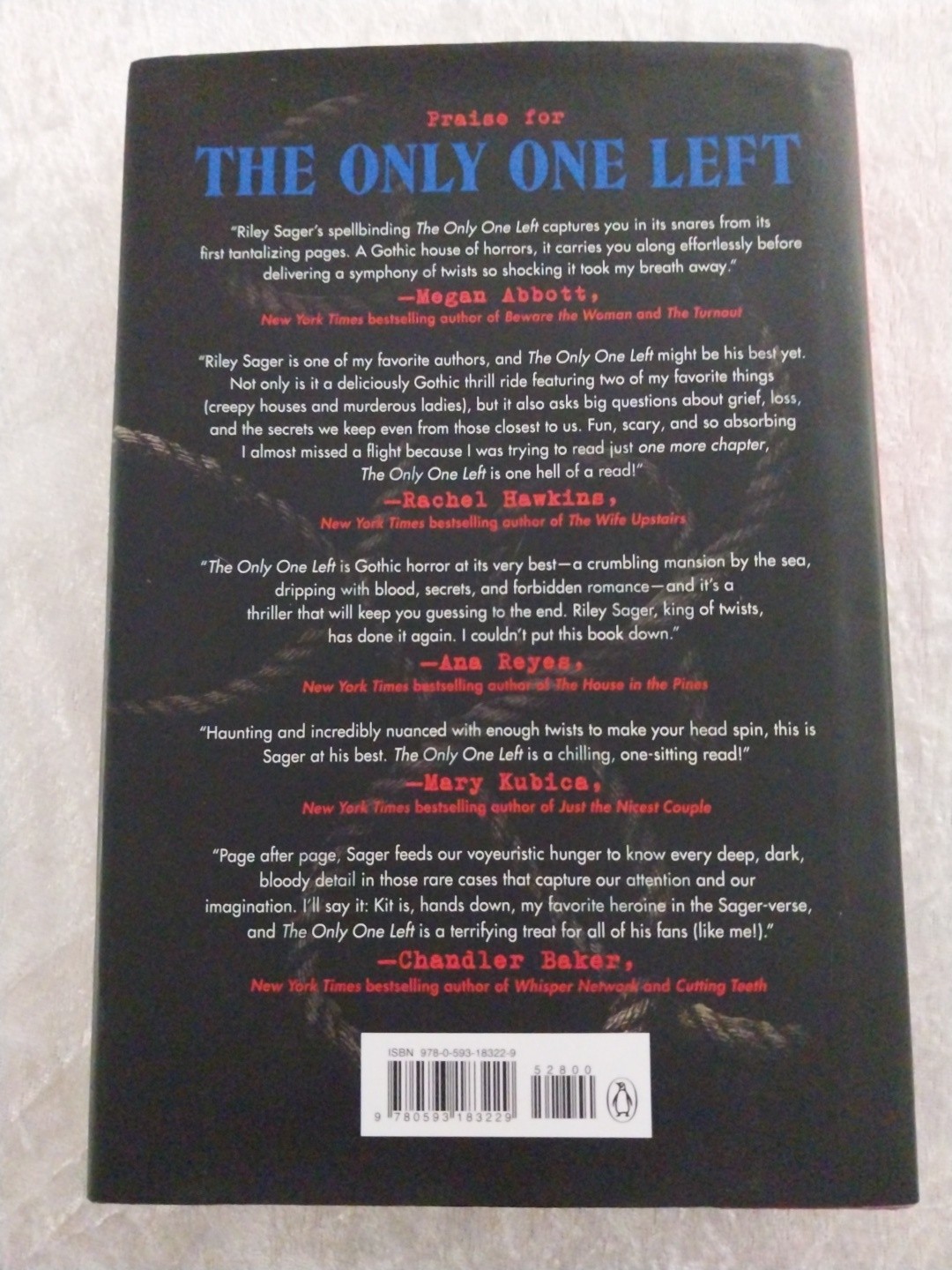 The Only One Left By Riley Sager Hardcover Thriller