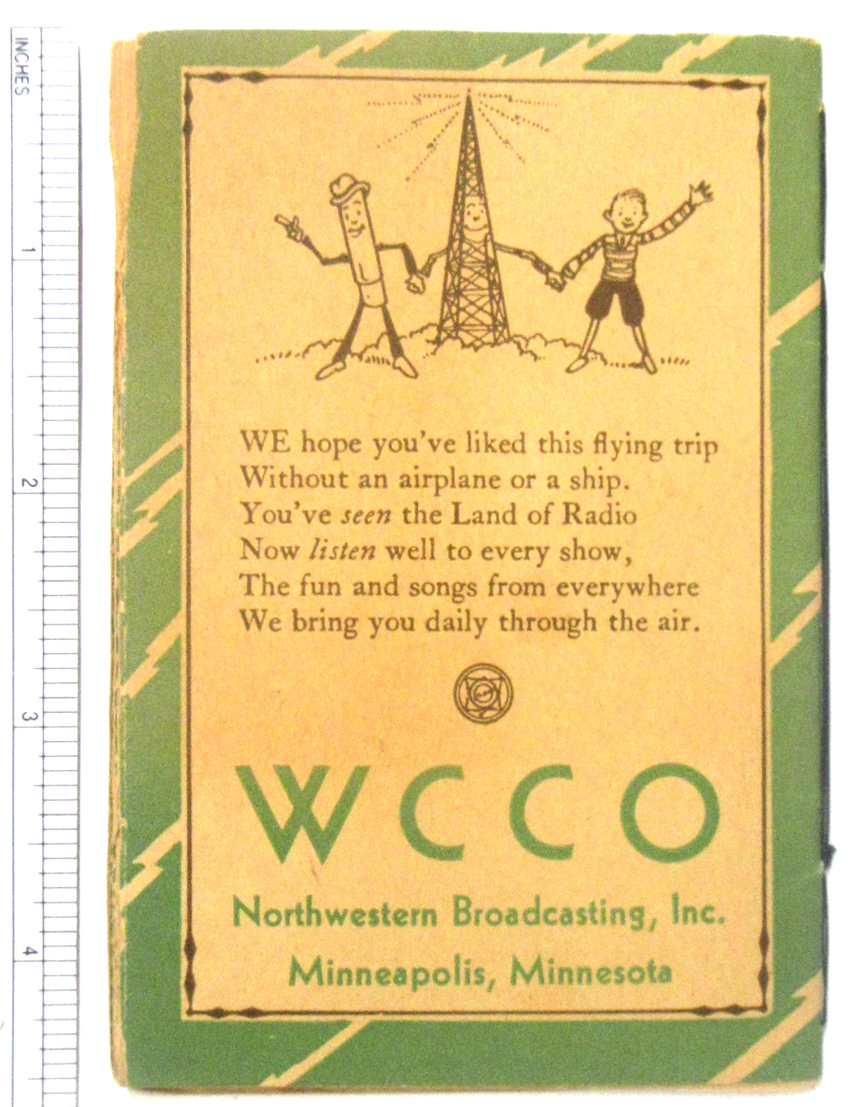 ca 1930 book A TRIP THROUGH RADIO LAND Martin WCCO Northwestern Broadcasting yz