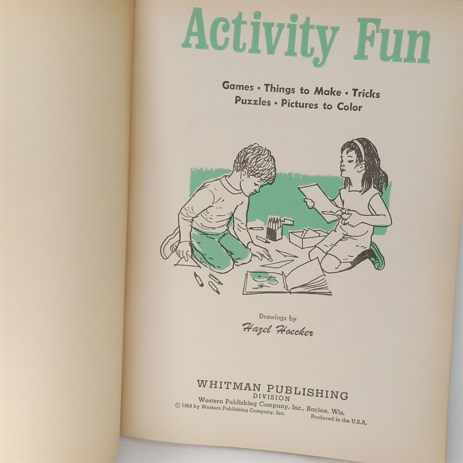 Vintage 1968 Activity Fun Book Hazel Hoecker Whitman Publishing Paperback Unused