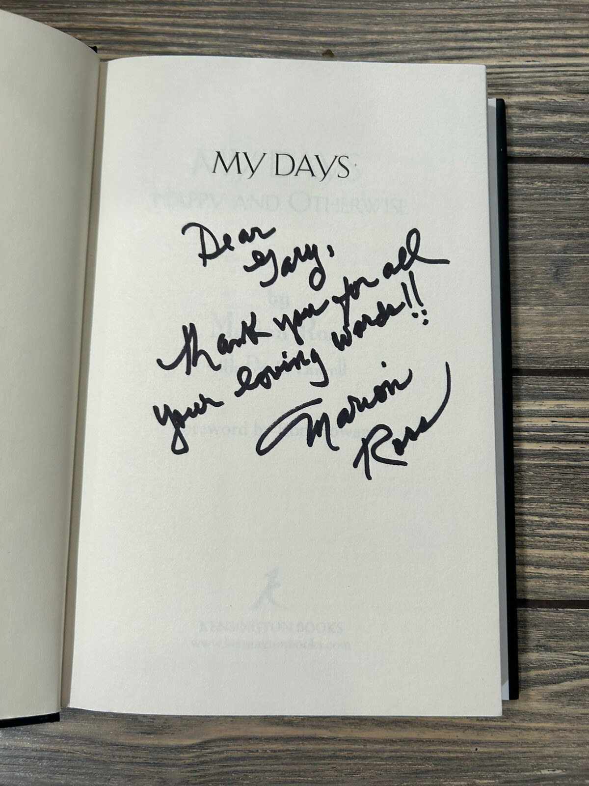 2018 My Days Hardcover Book Marion Ross Signed Autographed