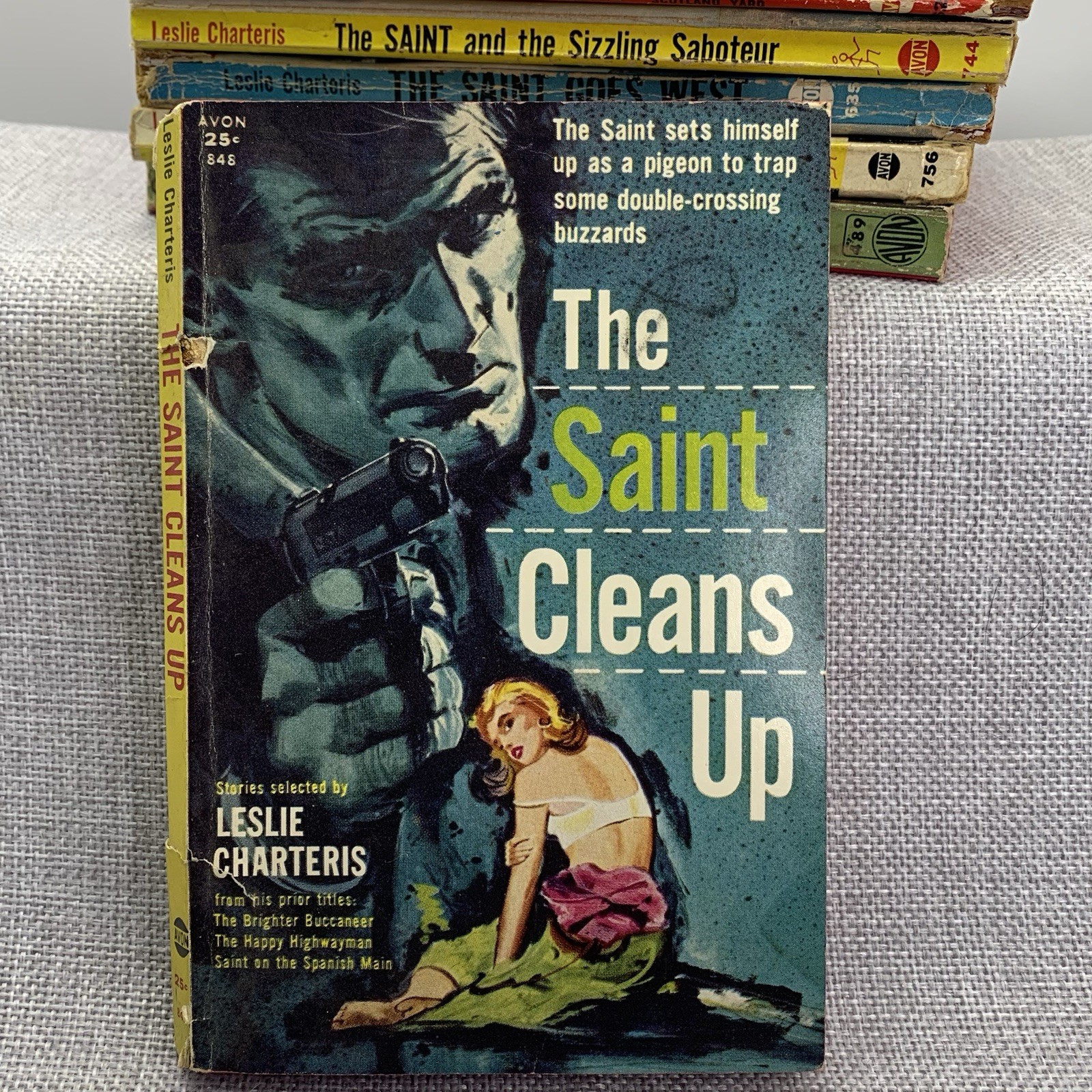 The Saint 7 book lot by Leslie Charteris Vintage 1930s 40s Paperbacks Avon