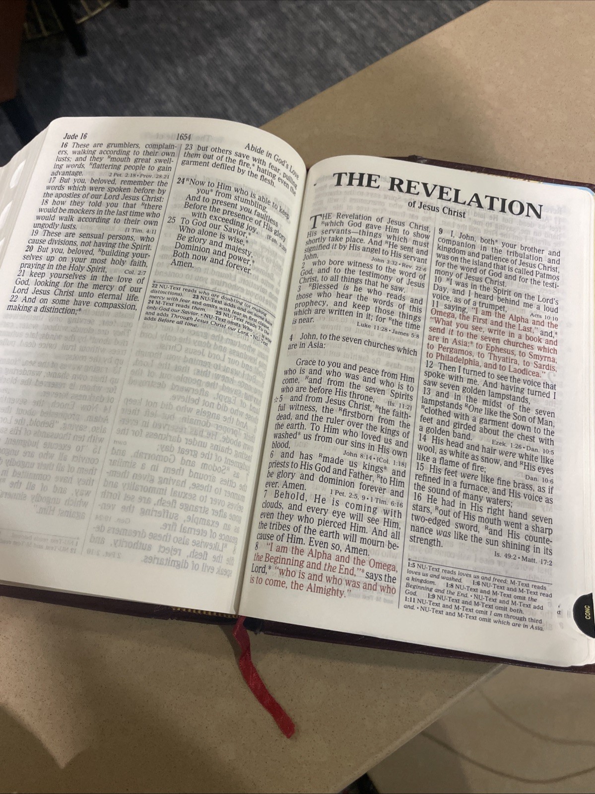 Holy Bible NKJV Giant Print Concordance Red Letter 1992 Thomas Nelson Leather