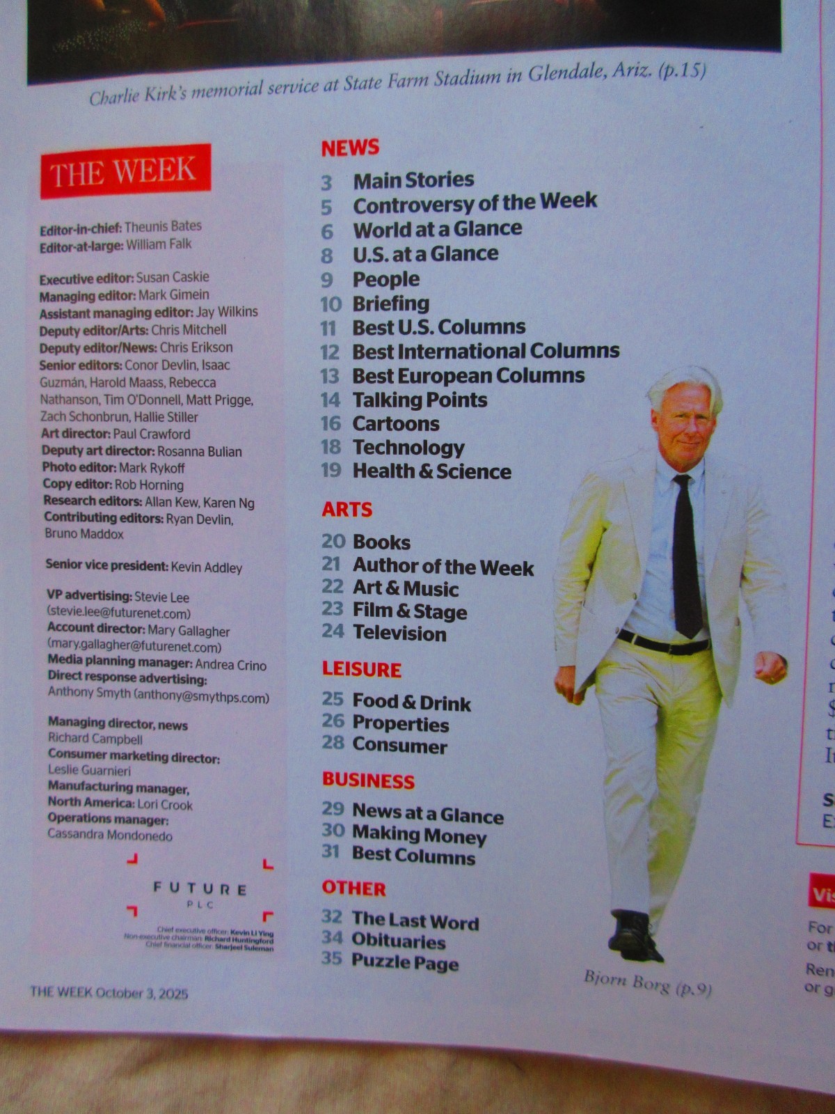 The WEEK magazine / October 3, 2025 edition / New / Unread / Perfect /
