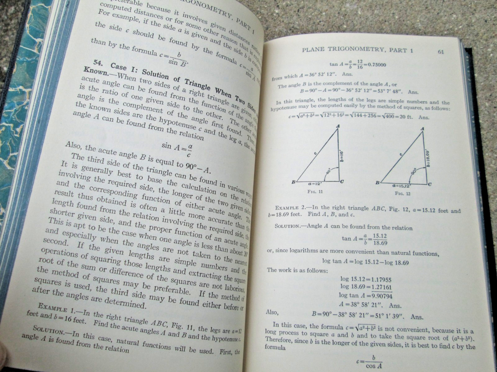 International Textbook Company Plane Trigonometry Parts 1-2 HC 1941 ICS Staff