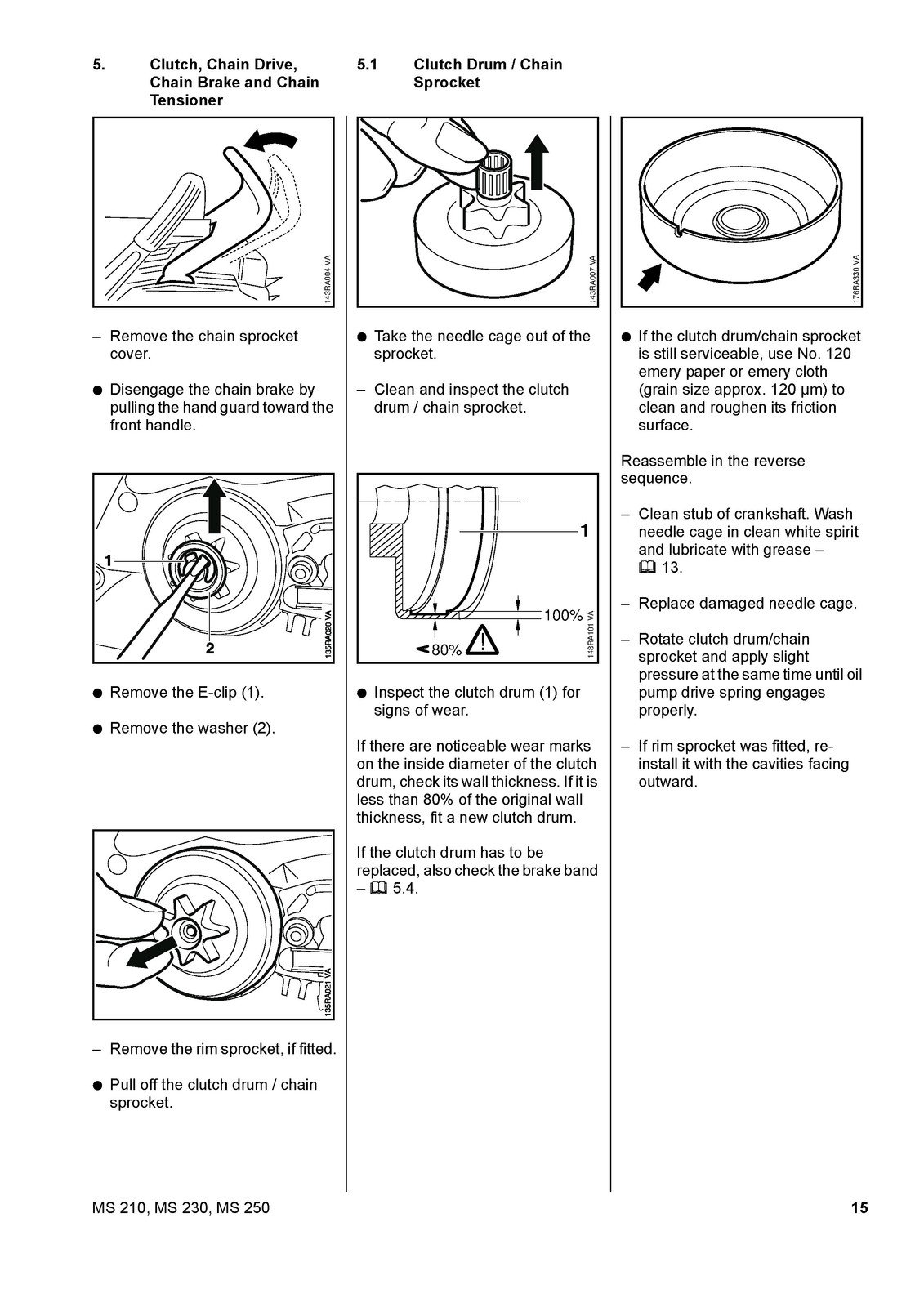 STIHL MS 210 230 250 Chainsaw Service Manual 2007 – WIRE BOUND – TOUGH COVERS