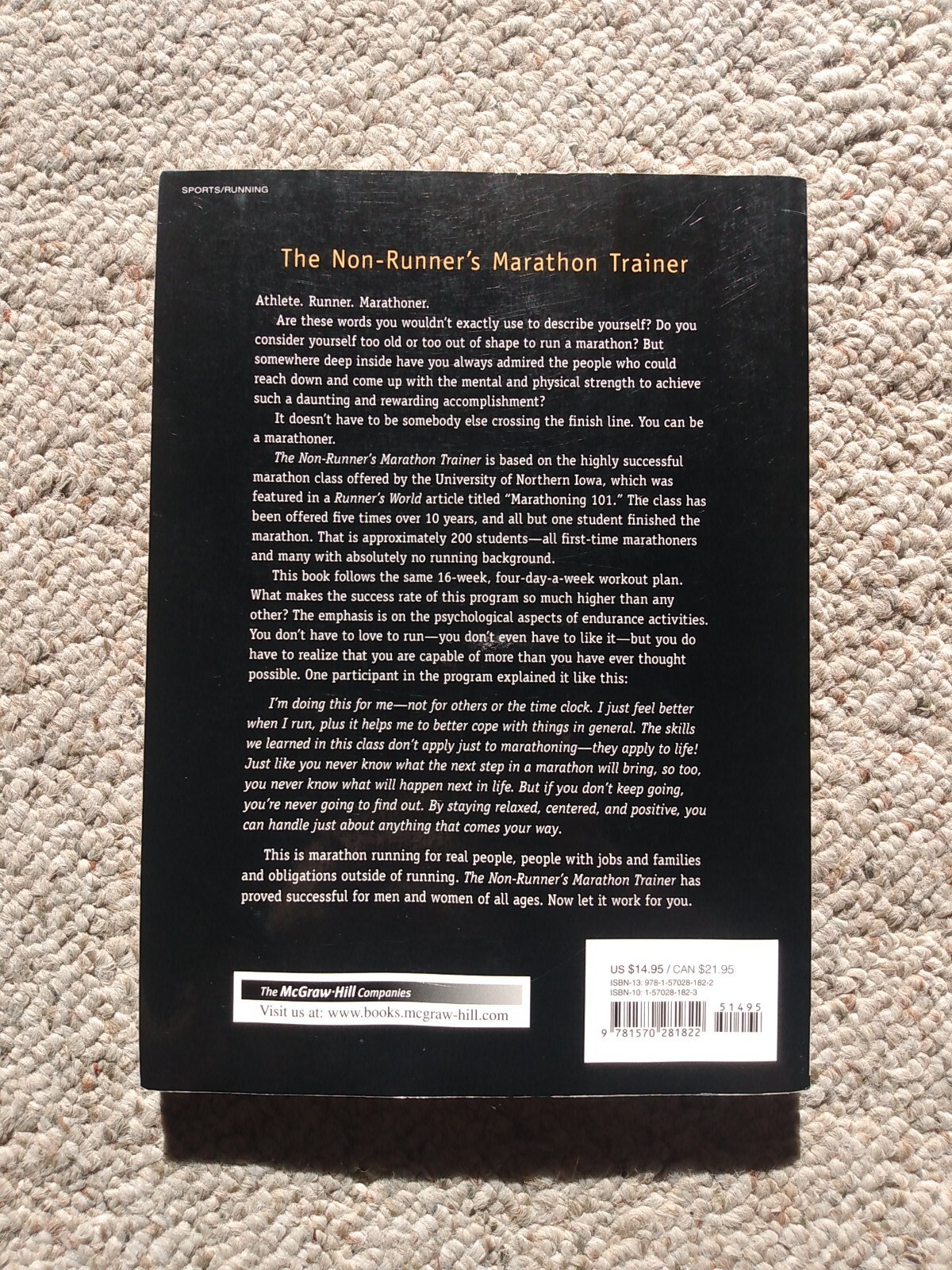 The Non-Runner’s Marathon Trainer by David Whitsett: Used