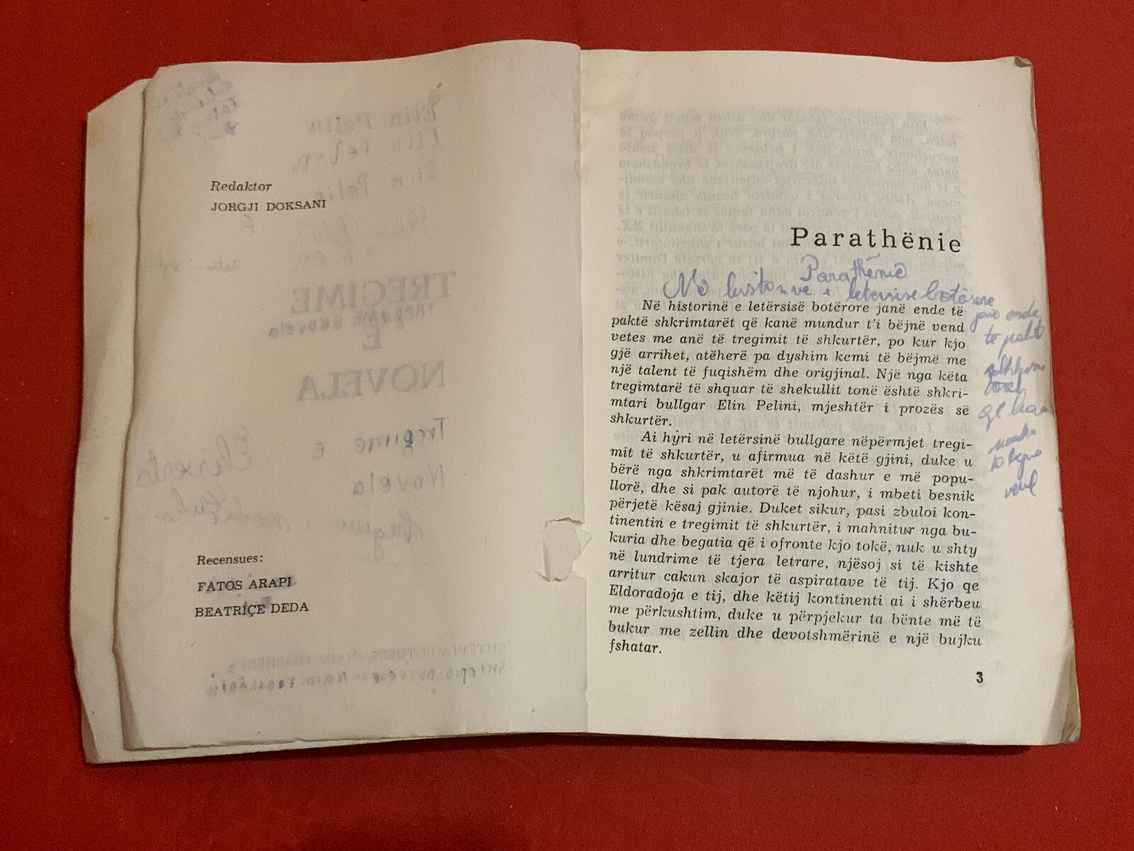 OLD ALBANIAN BOOK-TREGIME E NOVELA-ELIN PELIN-ALBANIAN LANGUAGE-366 pages