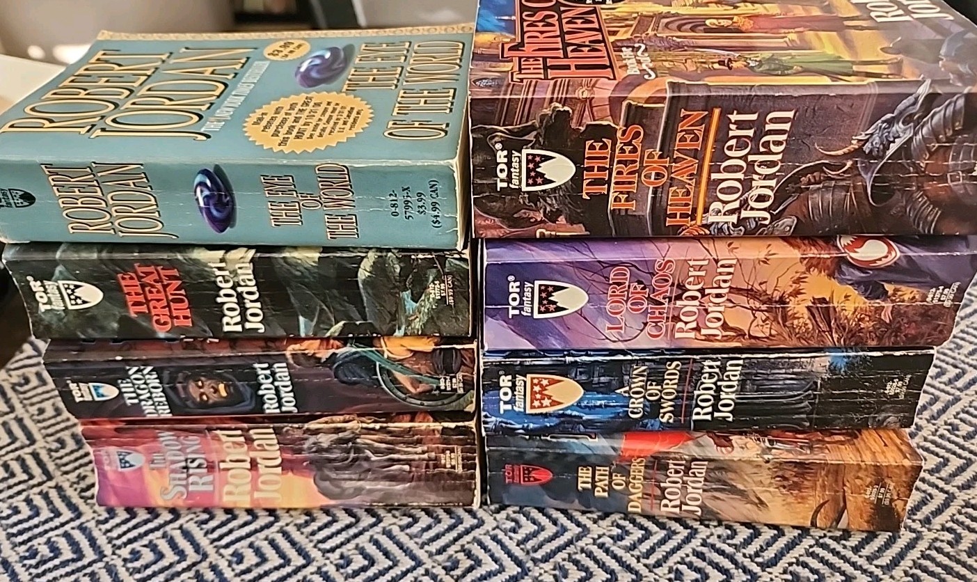 Robert Jordan the Wheel of Time Book Lot Books 1,2,3,4,5,6,7,8 Used