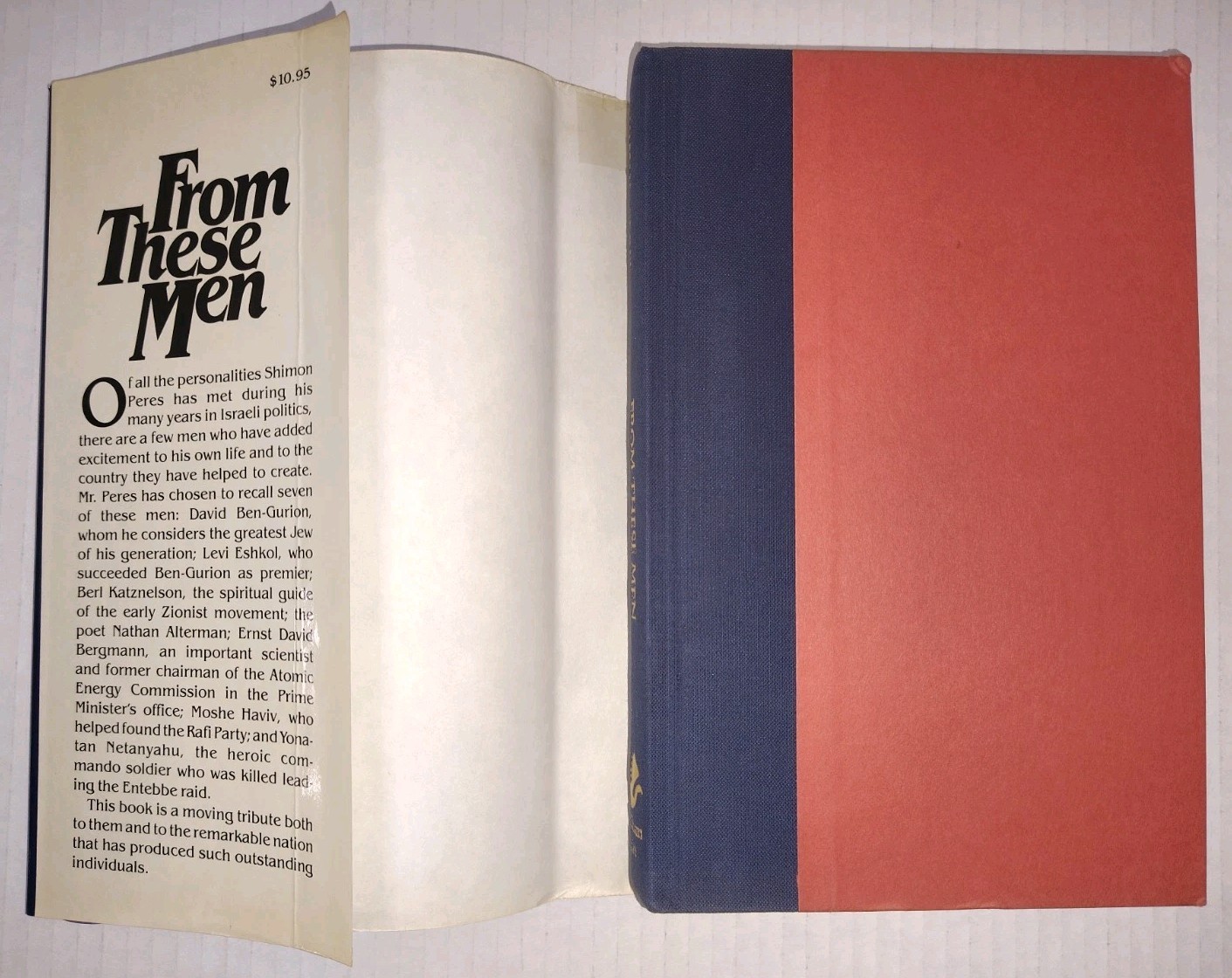 FROM THESE MEN by Shimon Peres (1997, HD/DJ) * FREE SHIPPING *