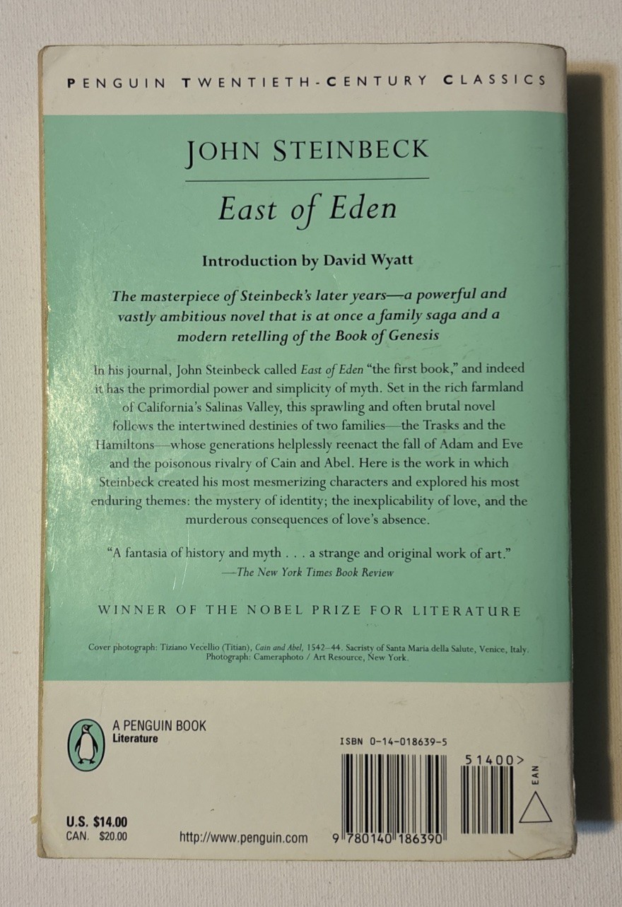 RARE East of Eden John Steinbeck Penguin 20th Century Classics 1992 Paperback